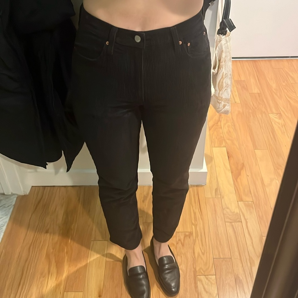 Denim forum corduroy straight leg pant